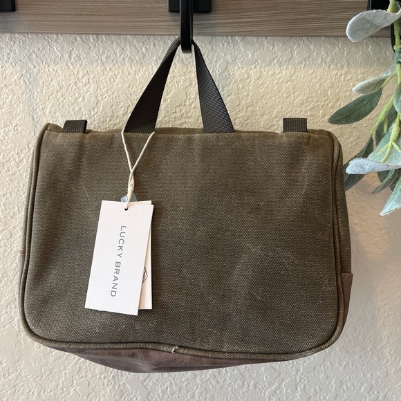 Lucky Brand Khaki and Brown Men's Toiletry Bag - Picture 3 of 6